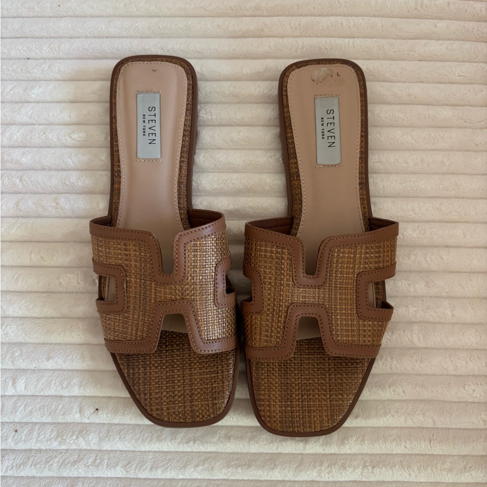 Steven By Steve Madden Brown Woven Sandals